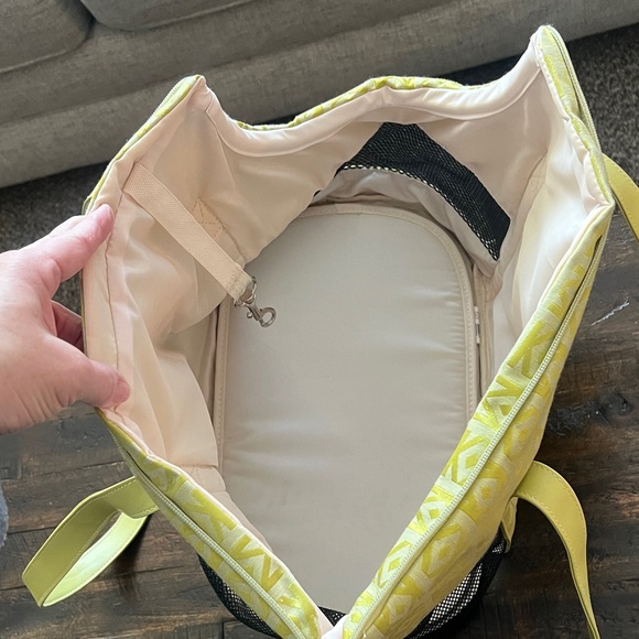 Pet Carrier Green Yellow Patterned Padded Vented Bag Tote Dog Cat - Picture 5 of 9